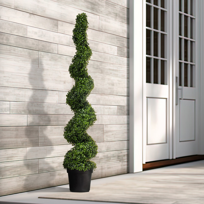 Topiaire faux buis en pot, H 48 po x l 9,8 po x P 9,8 po, 1