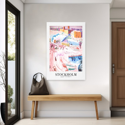 Stockhom Contemporary Wall Art Print 1 Piece Wrapped Canvas Wall Art