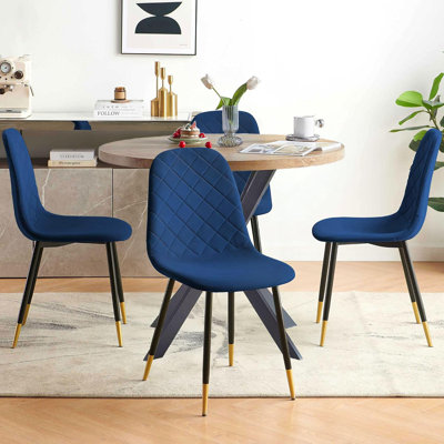 Small Kitchen Table Chairs Set Of 4, Round Pedestal Dining Table And Velvet Chairs