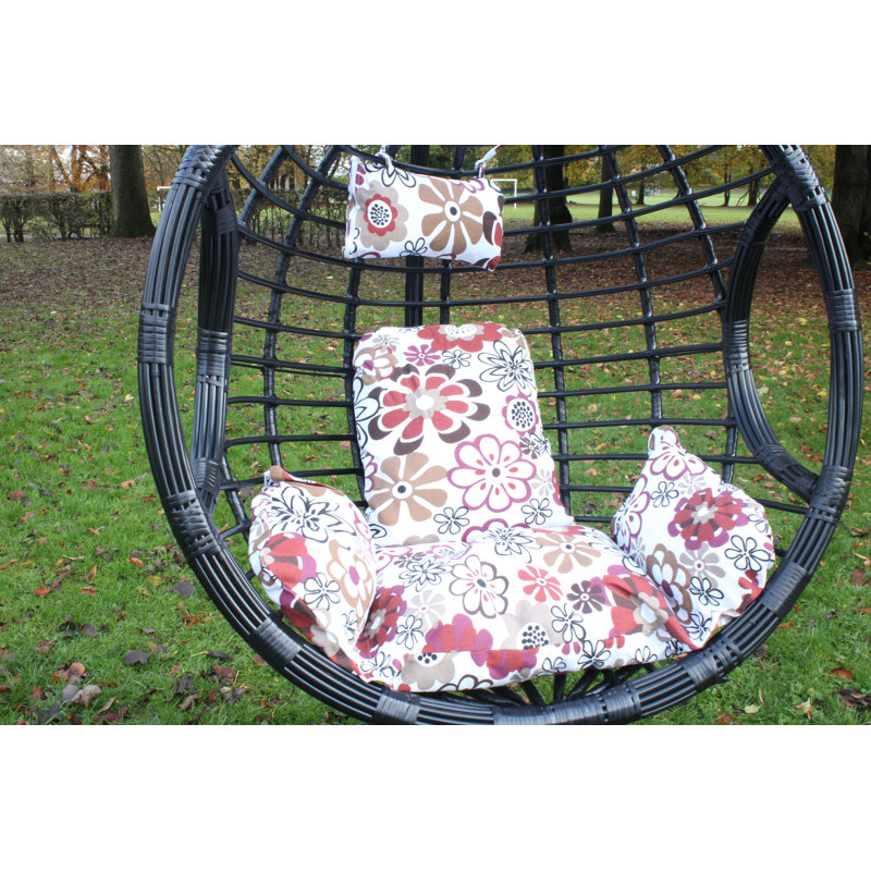 Giguere Garden Patio Swing Chair with Stand, Black