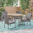 Lecuyer 4 - Person Acacia Wicker Patio Dining Set with Round Table