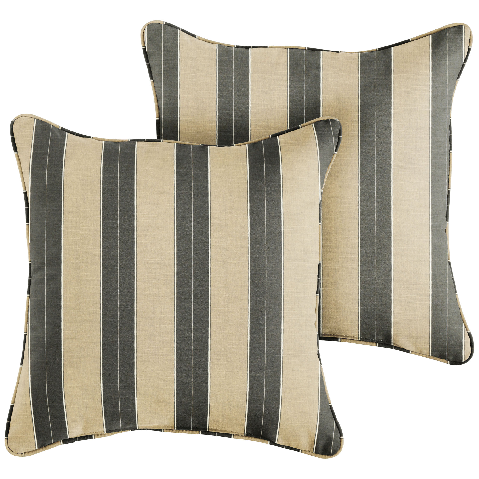 Hansah Indoor/Outdoor Throw Pillow, Sunbrella Berenson Tuxedo, 22" H x 22" W x 6" D