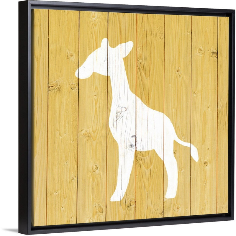 « giraffe zoo animal shape », impression, H 12 po x l 12 po x P 1,75 po, Cadre pour toile flottant noir