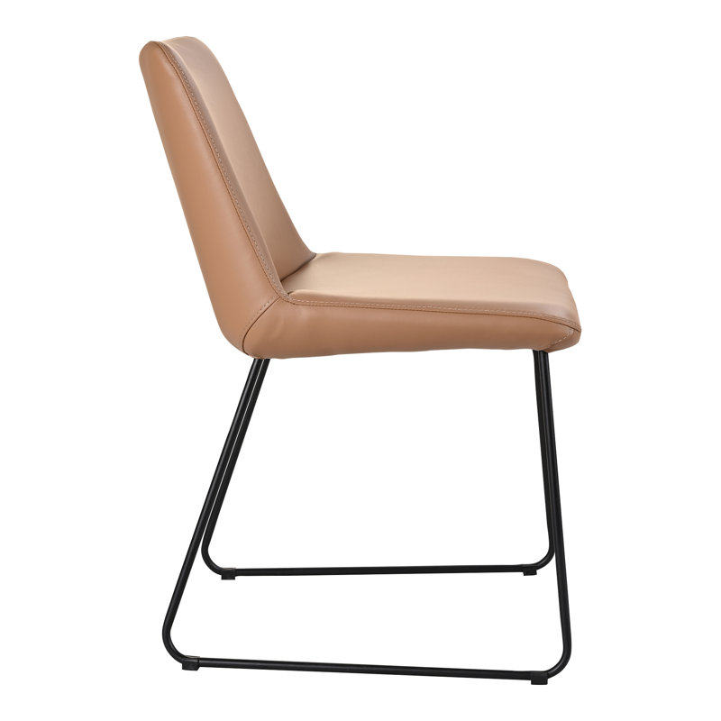 Villa Leather Dining Chair, Brown Genuine Leather