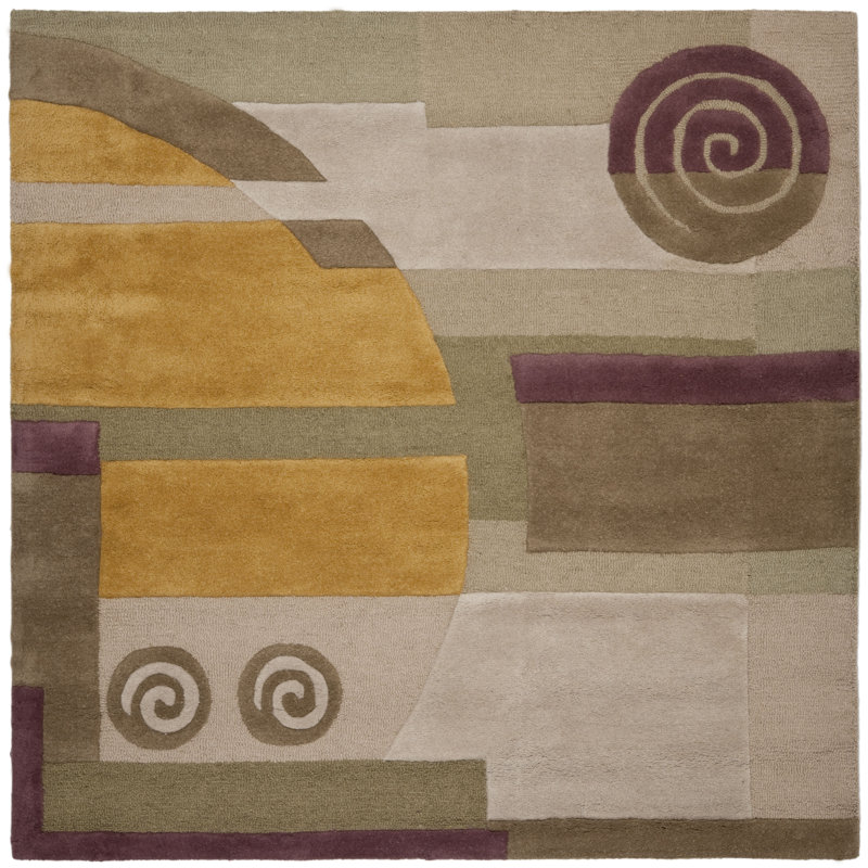 Charbonneau Drive Hand Tufted Wool Abstract Rug, Square 8'
