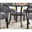 Ensemble de salle à manger moderne et classique en bois naturel Table de salle à manger ronde 4X Chaises d'appoint en tissu gris anthracite-521059325