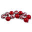 Ornement boule de Noël en verre rouge et argent à 2 finitions tourbillon 1,75 po (45 mm)