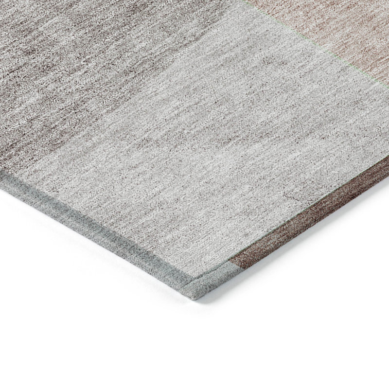 Tapis intérieur lavable à motif géométrique rouge 5 pi x 8 pi