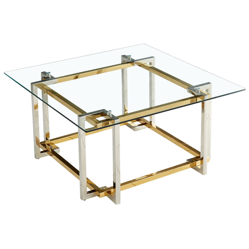 Table basse Paul en argent et or