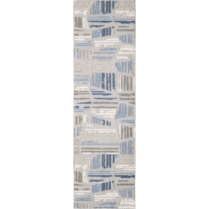 Anagabriela Geometric Indoor / Outdoor Rug, Runner 2'3" x 7'6"