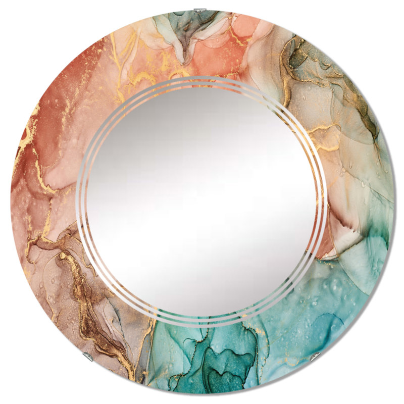 Miroir mural moderne brun, 24 po x 24 po