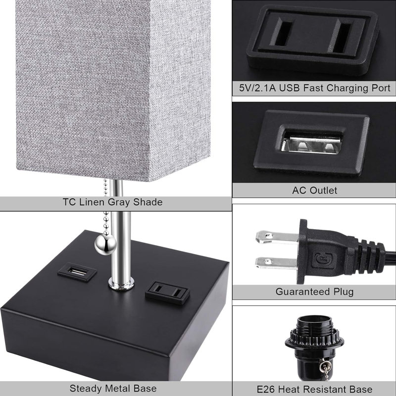 USB Bedside Table Lamp