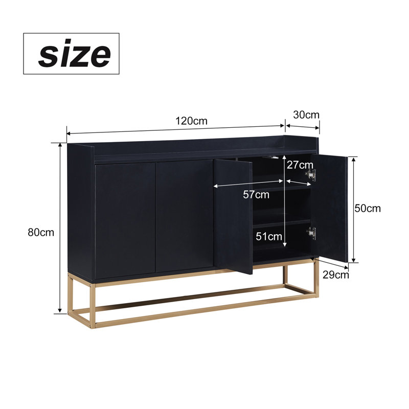120cm Sideboard, Black