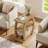 3-tier End Table For Living Room, Narrow Side Table With Storage And Geometric Frame-2001505352