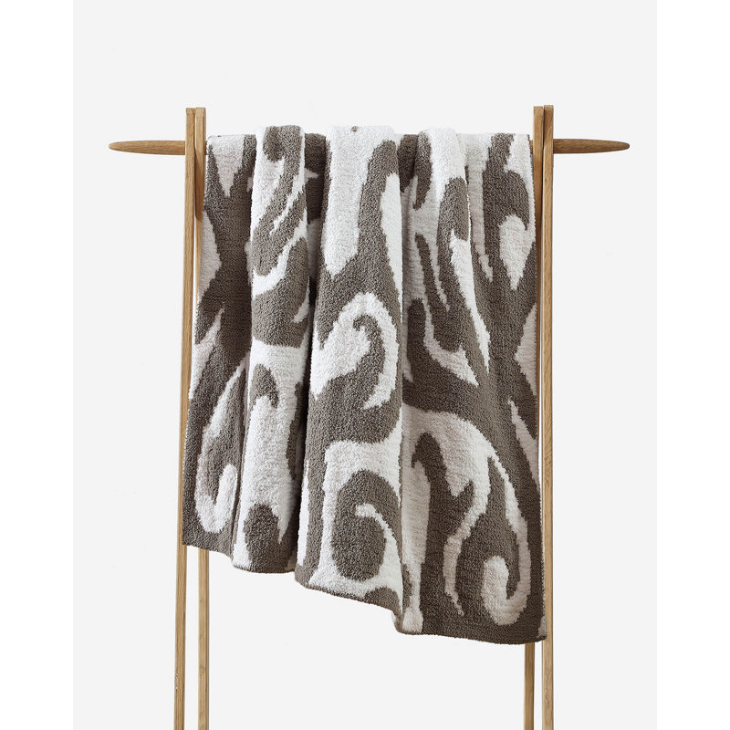 Casablanca Abstract Throw Blanket, Boulder/Off White Abstract