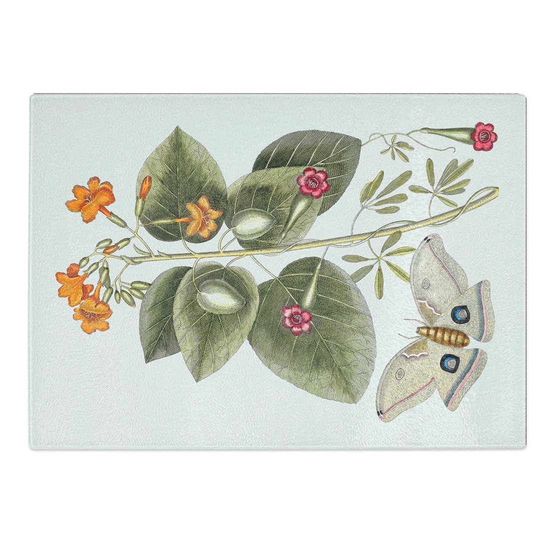Glass Great Moth by Mark Catesby Chopping Board