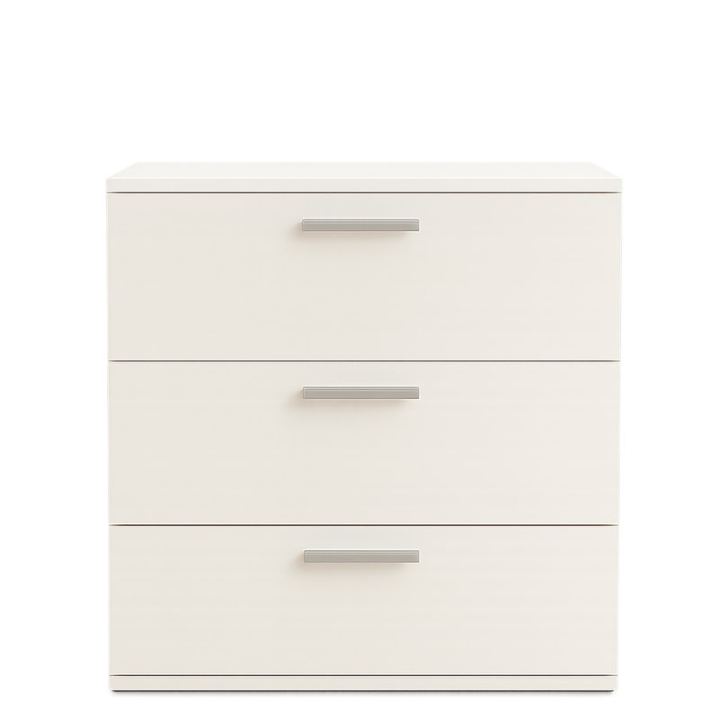 Commode modulaire à trois tiroirs en blanc