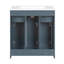 Meuble-lavabo de 30 po avec lavabo encastré et tiroirs, surface peinte, portes à fermeture en douceur, armoire de salle de bain avec tiroir basculant-1212796804