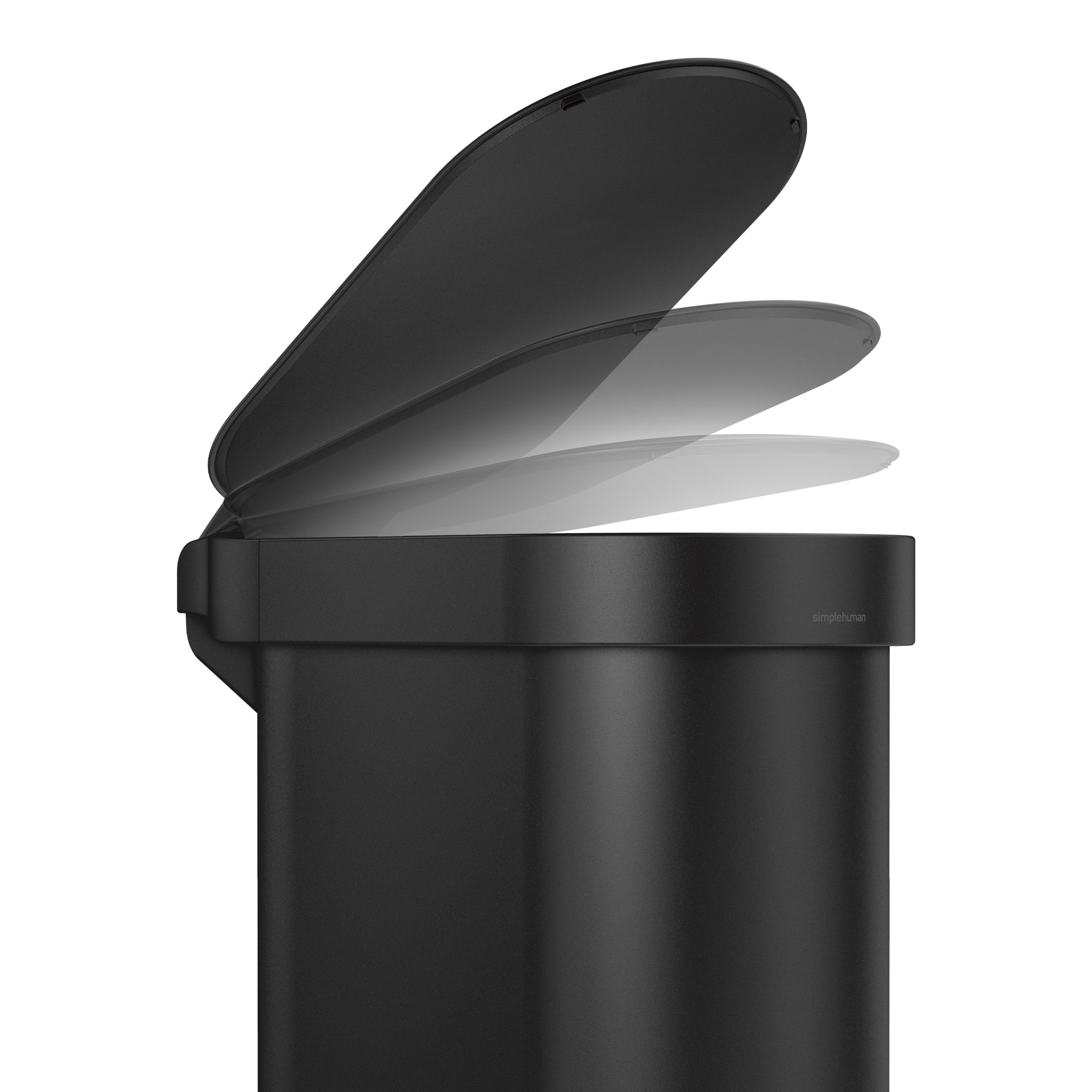 simplehuman 45 Liter / 12 Gallon Slim Hands-Free Kitchen Step Trash Can, Matte Black