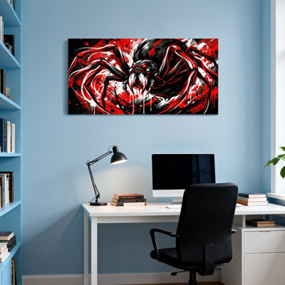 Animaux, art araignée, rouge, noir, blanc
