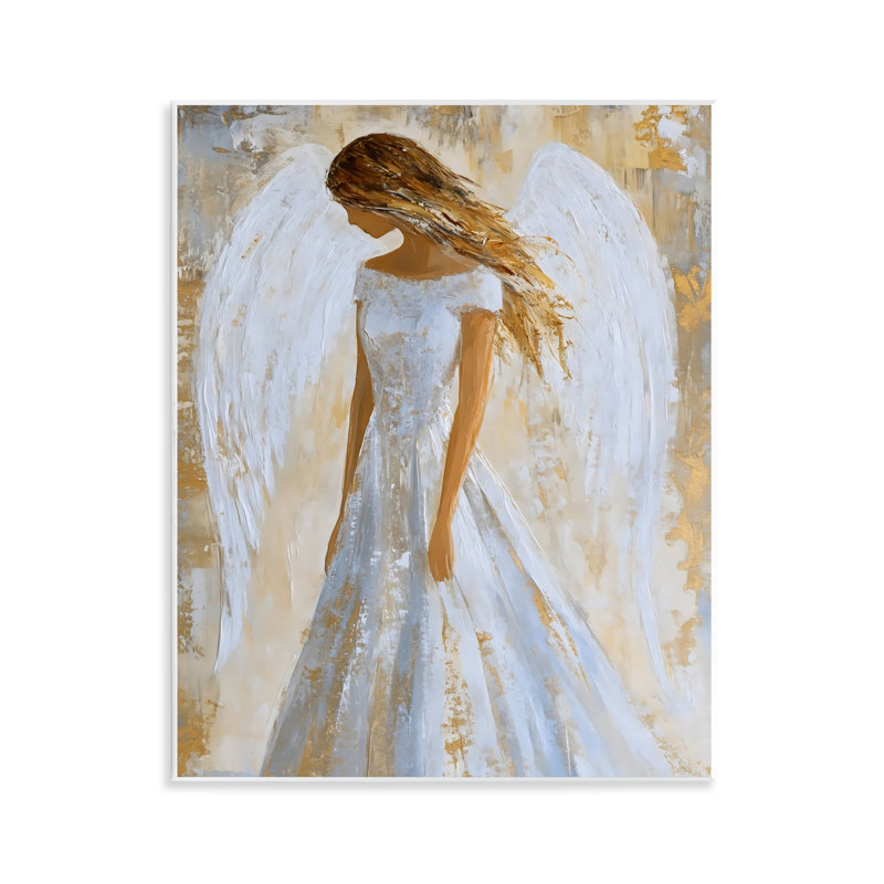 Saint Ange sur plaque murale blanche, design par Franklyn Gregory