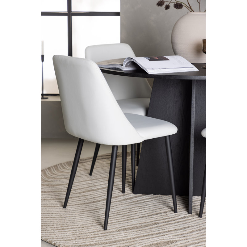 Beaty 4 - Person Dining Set, White, White