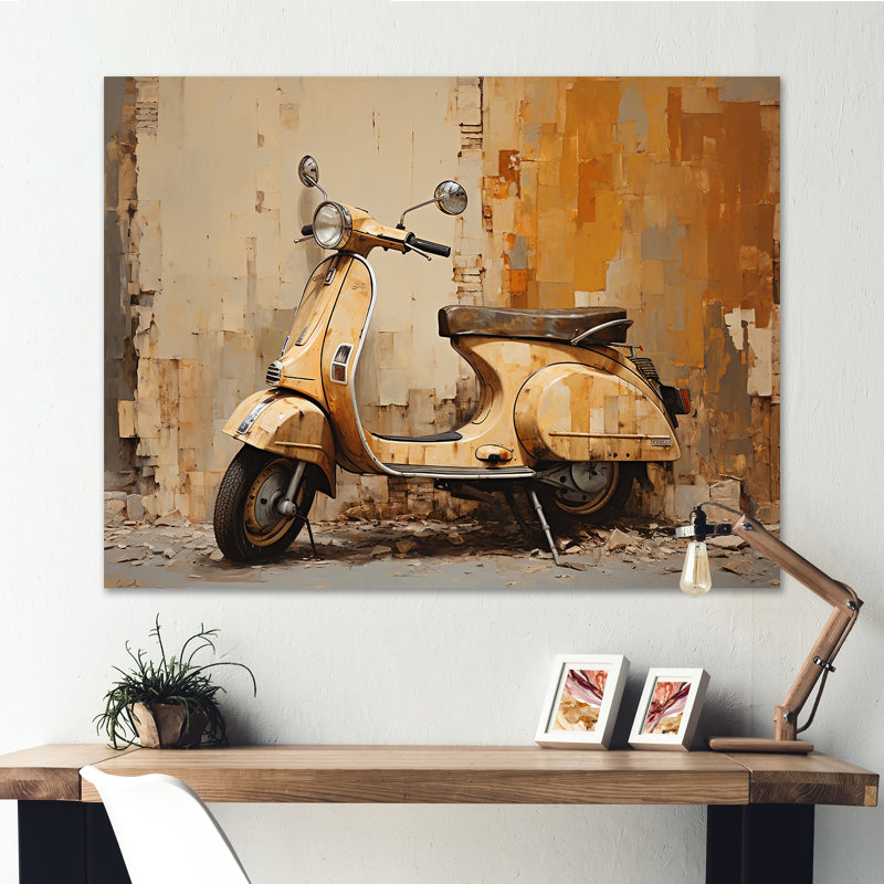 Vintage Scooter Adventures II sur impression sur toile, Toile tendue, 30" H x 40" W