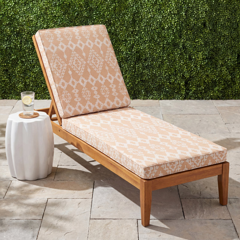 Pacheco Outdoor Chaise Lounge Cushion, Orange/White, 25.00" W x 79.00" D