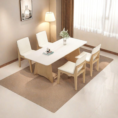 Scandinavian rock slab dining table
