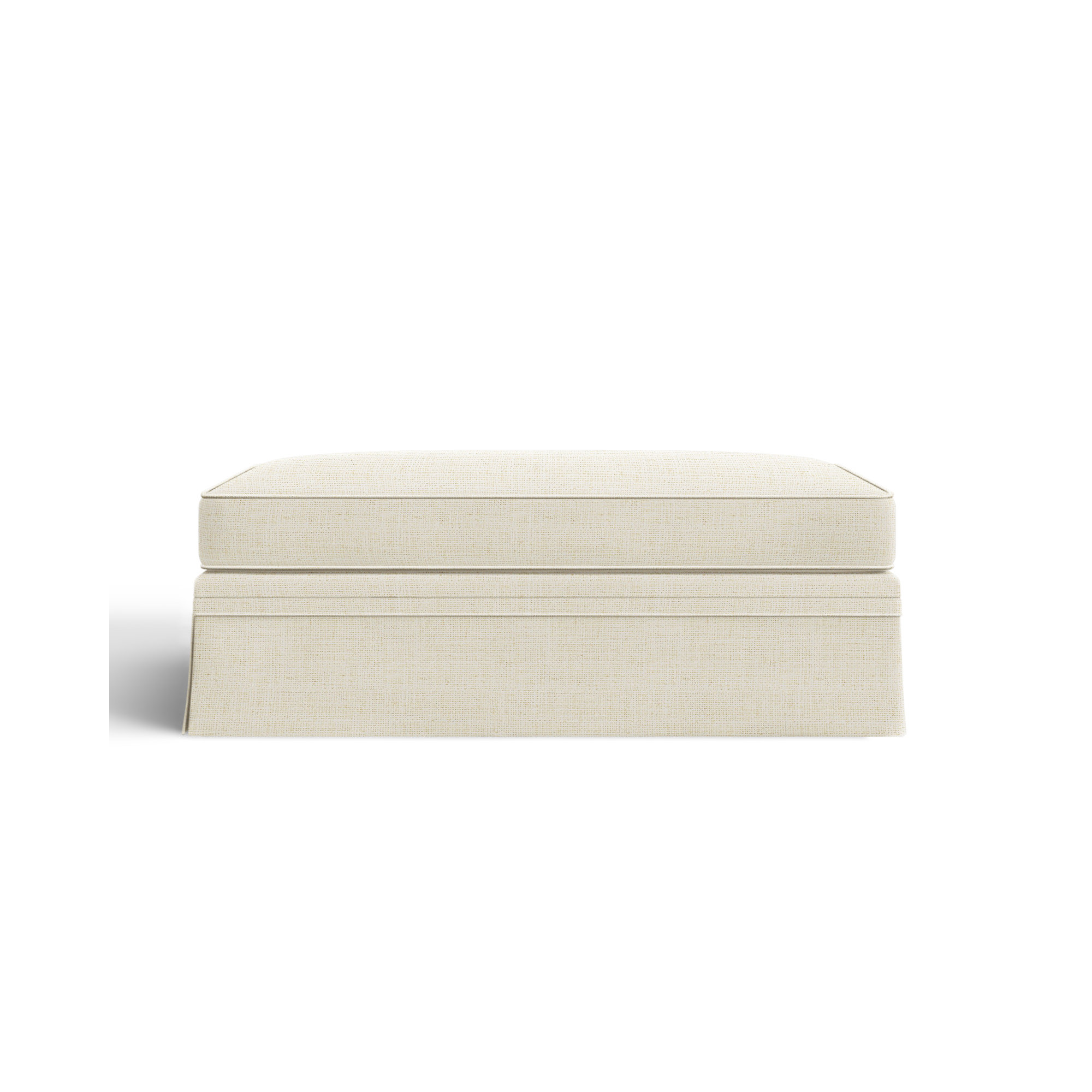 Shelby Upholstered Storage Ottoman, Bevin Natural Linen Blend