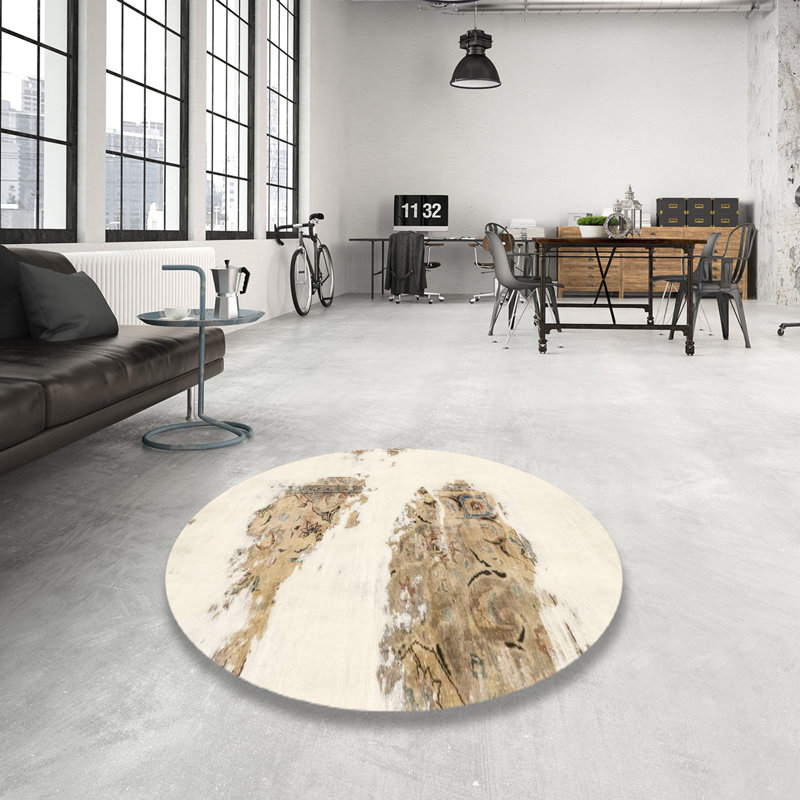 Abstract Indoor Rug, Round 5'