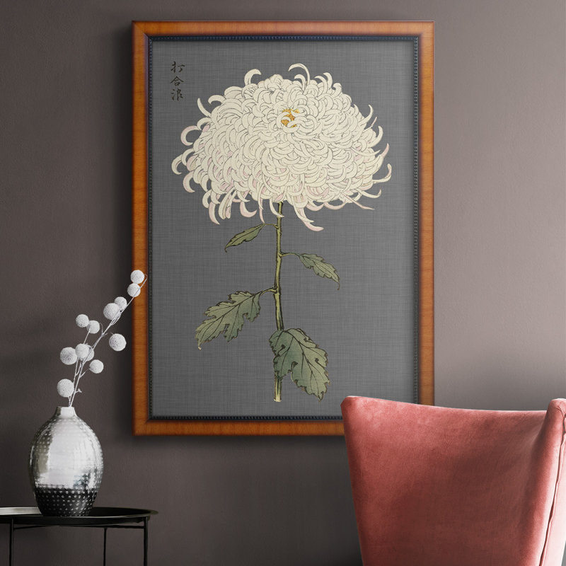 " Dramatic Ivory Mums II " Painting Print, 20" H x 16" W