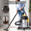 Aspirateur eau et poussière en acier inoxydable, 20 litres, 6 CV (puissance maximale), aspiration puissante avec fonction souffleur et accessoire suceur plat 2 en 1, petit aspirateur idéal pour les débris sur les tapis et les poils d'animaux