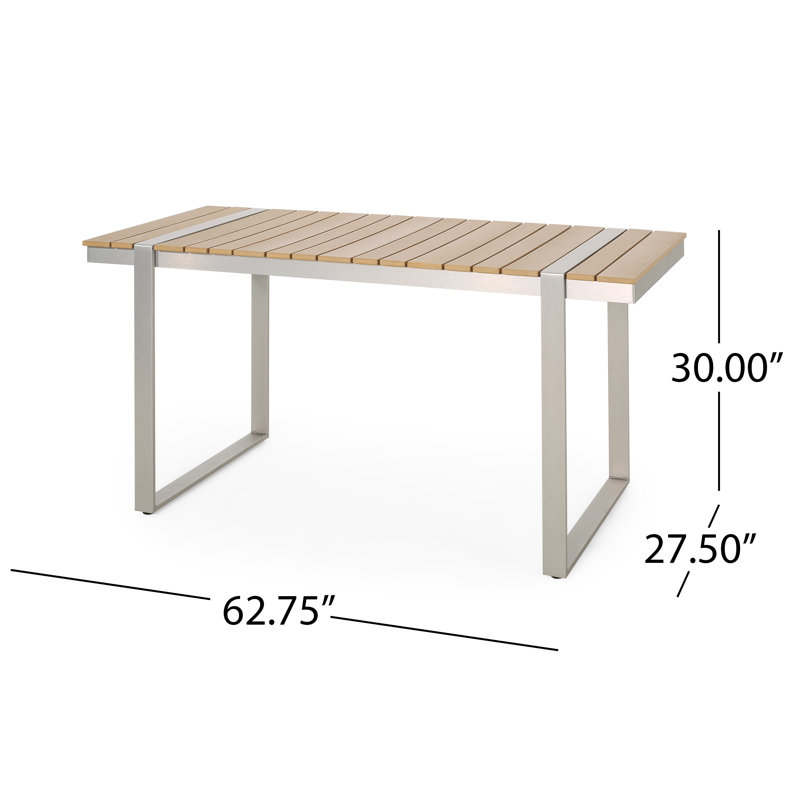 Ensemble repas d'extérieur en aluminium 7 pièces, Beige