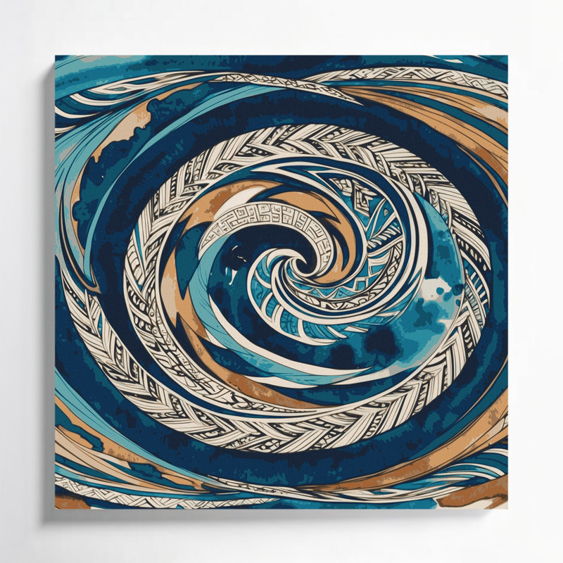 Hawaiian Tribal Designs, art mural sur toile grise, H 8 po x l 8 po