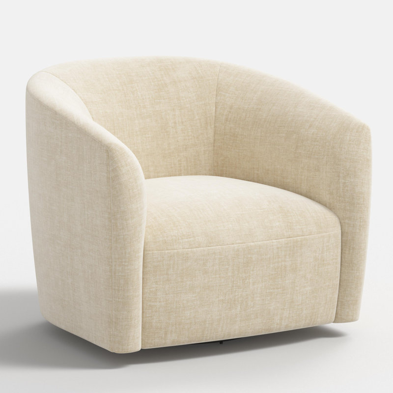 Chaise pivotante Lana en sable Pitt, Polyester crème