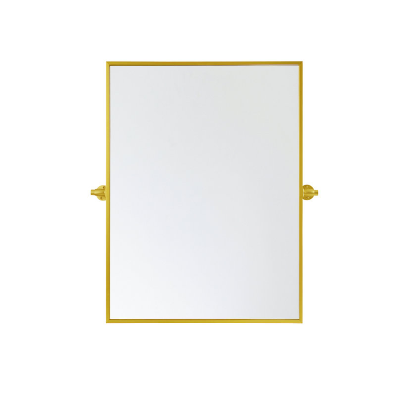 Miroir mural en métal, Or, 24 po x 32 po