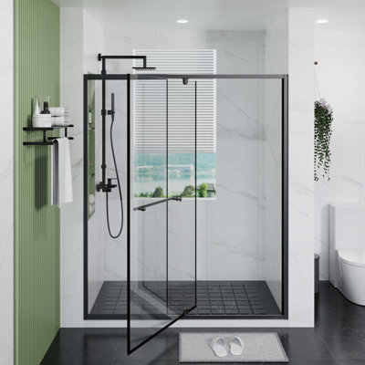 60" x 70" Pivot Shower Door with Stainless Steel Handle