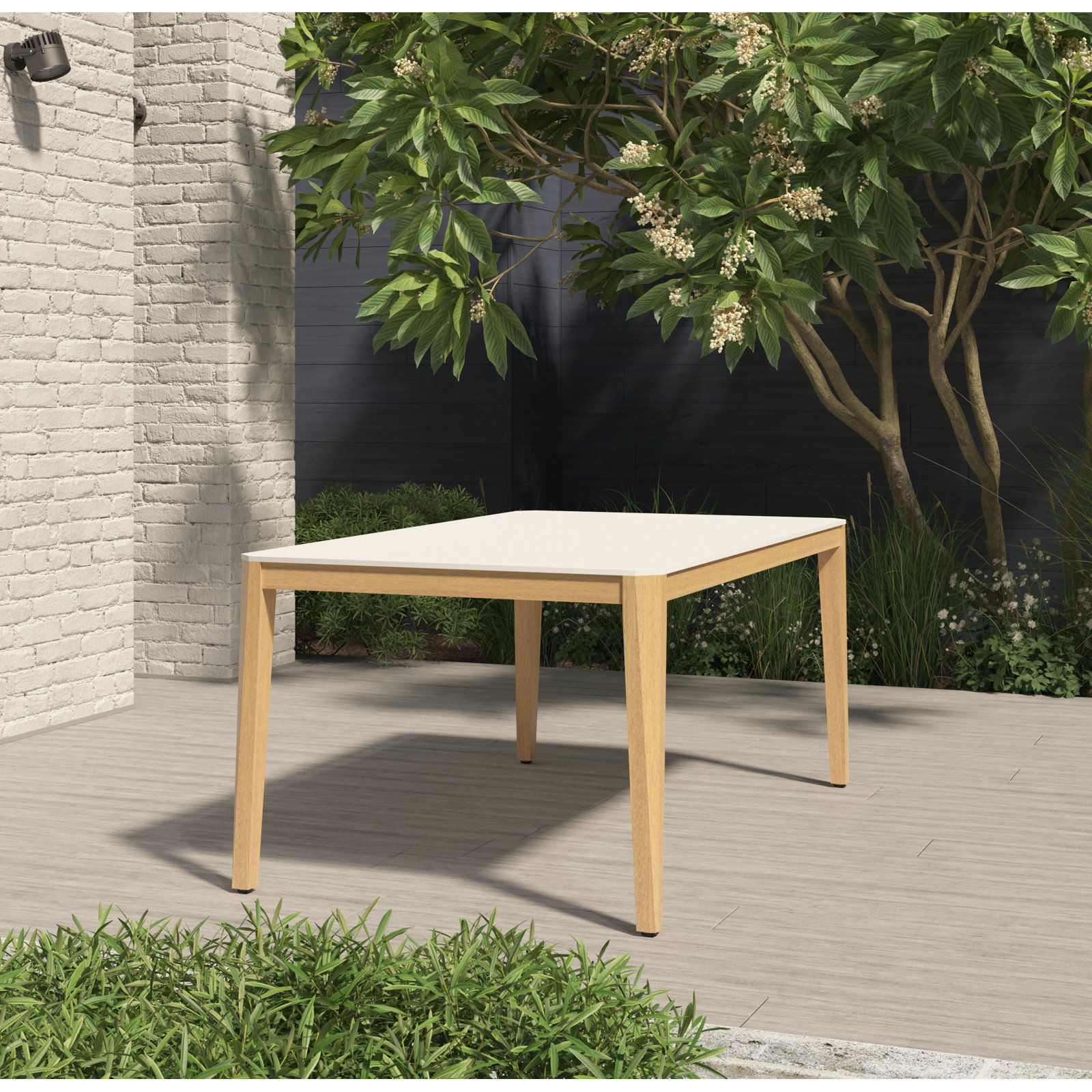 Alvine Dining Table, 30" H x 67" L x 40" W, White