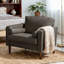 Iliana Upholstered Corduroy Square Arm Tufted Club Chair with 2 Pillows-1115332545