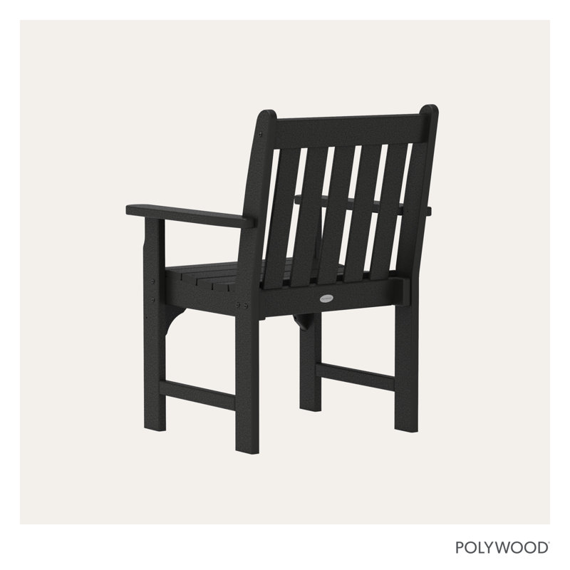 POLYWOOD Vineyard Garden Arm Chair, Black