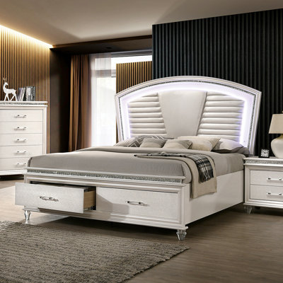 Hewie Vegan Leather Storage Bed