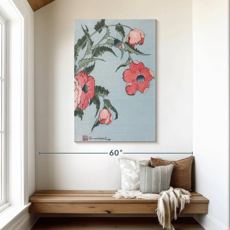 Coquelicots au vent, H 48 po x l 32 po