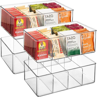 Sorbus Storage Bins With Dividers (4-Pack)