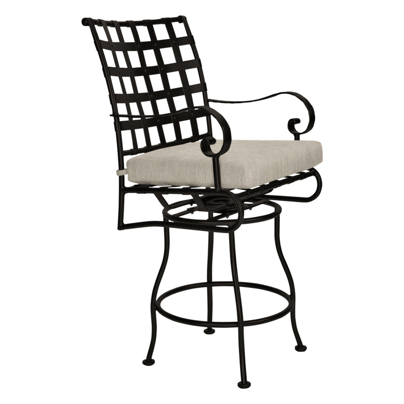 Classico Outdoor Bar Stool, Sash Denim, Carbon Black