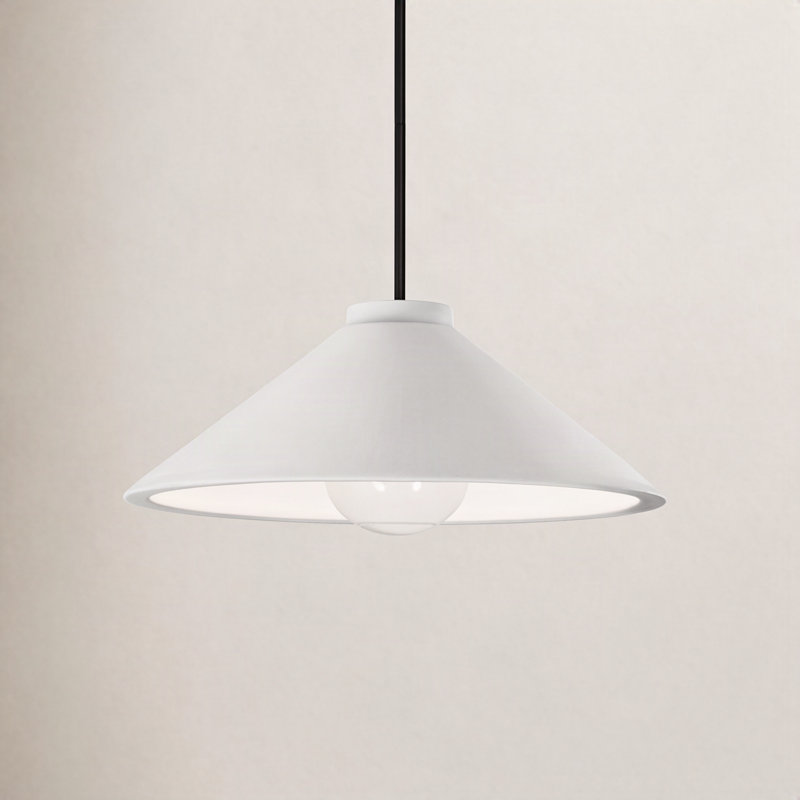 Leni Dimmable LED Single Light Pendant, Gloss Black/Matte White, Dark Bronze