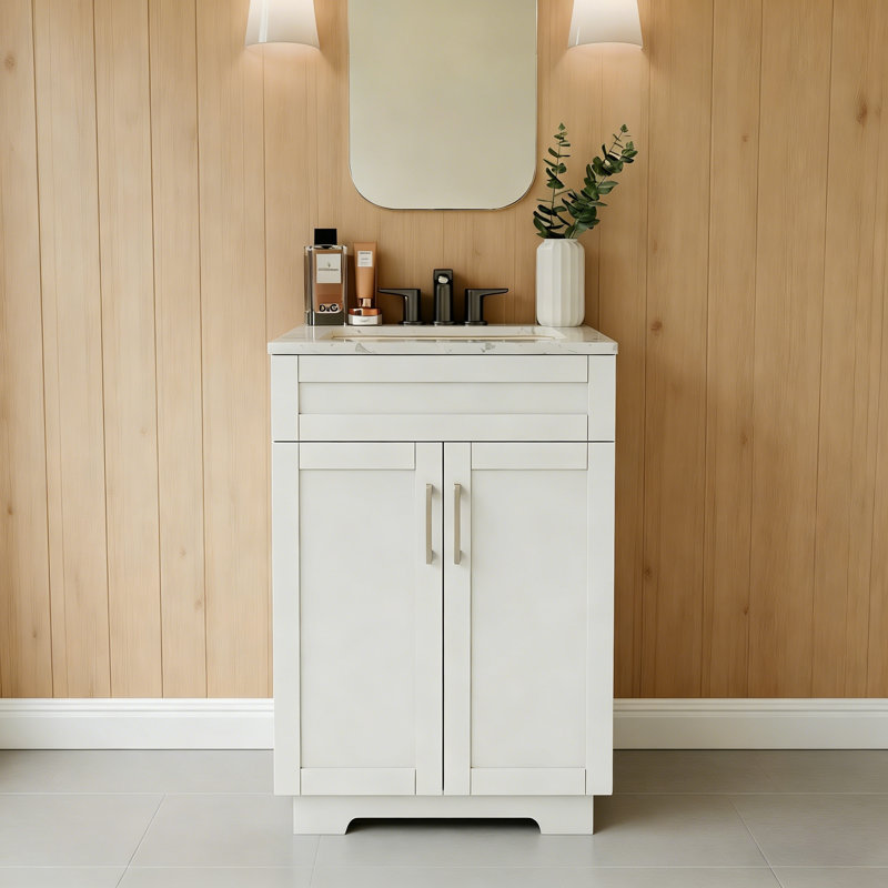Meuble-lavabo moderne 24 po sans lavabo, simple