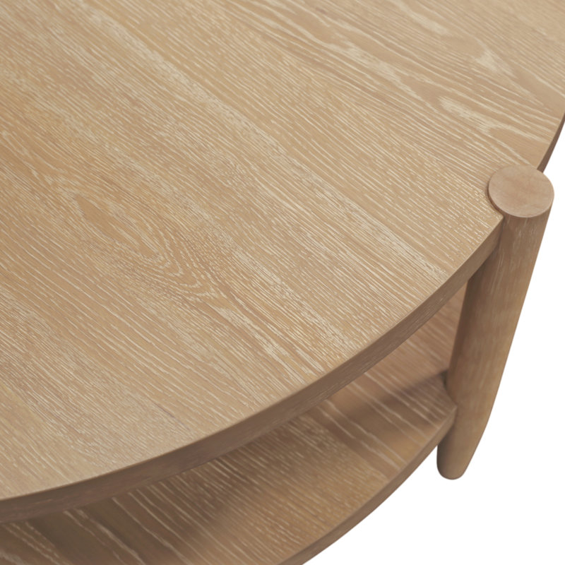 Table basse ronde Reece, Bois naturel