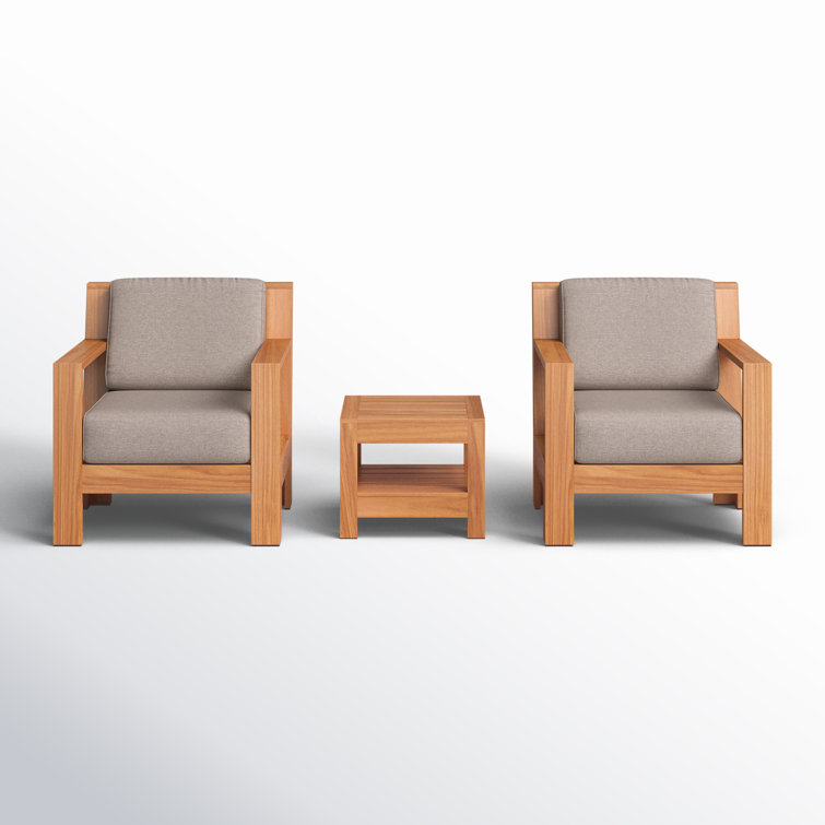 Bogota Teak 2 - Person Patio Conversation Sets with Sunbrella® Cushions