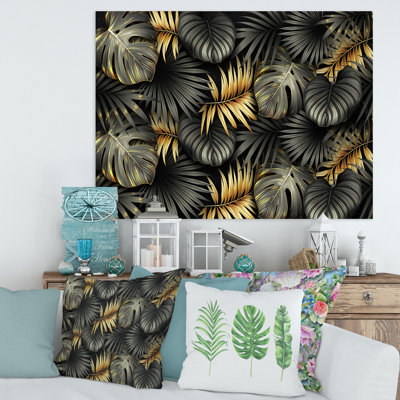 «Black and Gold Tropical Leaves II», impression sur toile